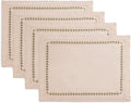 Home Ekaa Cotton Linen Placemats Set of 4 – Summer Beige Placemats 14 x 19 Inch by HomeEkaa
