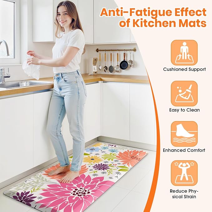 Kitchen Mats for Floor, Cushioned Rug Anti-Fatigue Mats for Kitchen Decor - Image 4