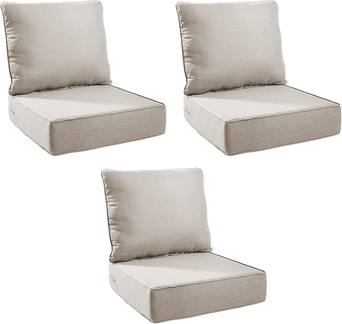 Outdoor Cushion Set for Furniture Patio Furniture, UV Resistant, Water Resistant by PLANNTONNEO