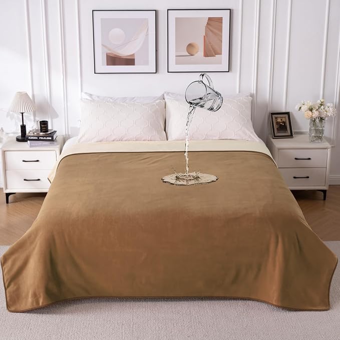 QiyI Waterproof Blanket for Bed King Size, Washable Reversible Bed Cover by QIYI