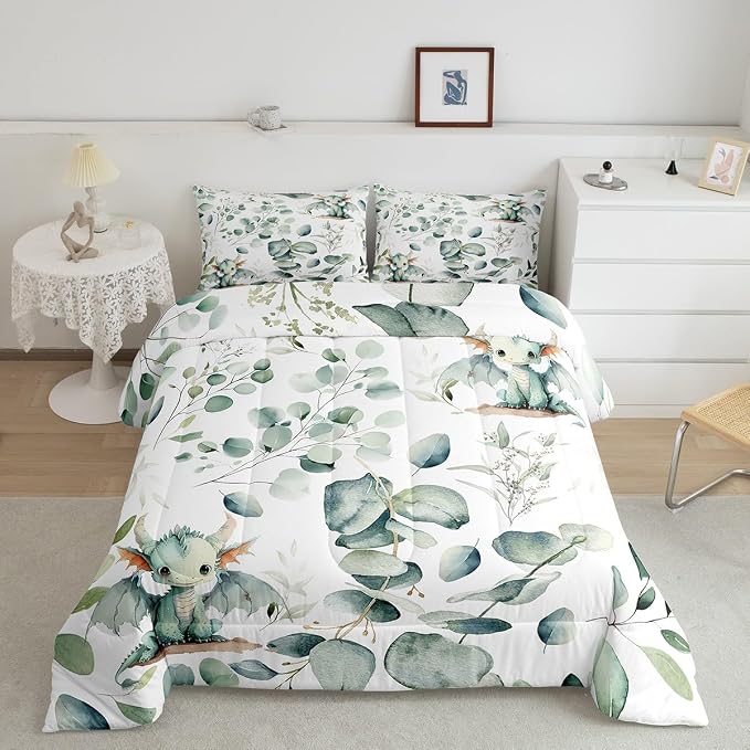 Erosebridal Boys Magic Animal King Comforter Set Cute Dragon Bedding Set King - Image 2