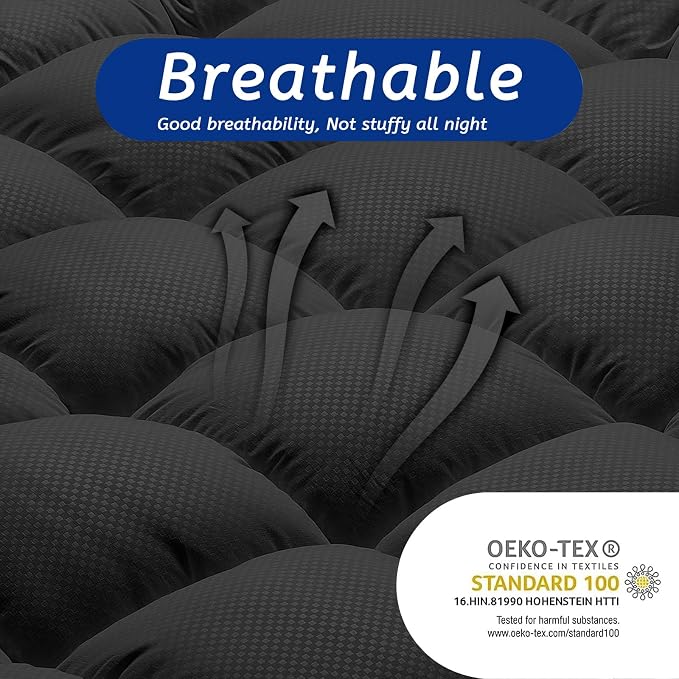 Queen Size Mattress Topper for Back Pain, Cooling Extra Thick Mattress Pad Cover - Image 4