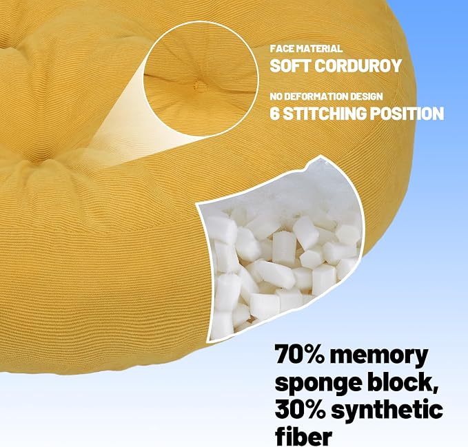 Meditation Floor Pillow Set of 2, Round Large Pillows Seating - Image 4