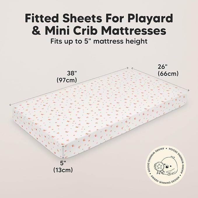 2-Pack Mini Crib Sheets Fitted - Image 3