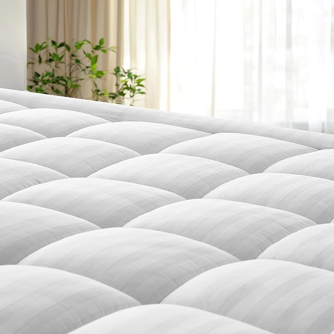 Ultra Soft Cotton Pillow Top Thick Mattress Topper Queen Size by SoftandLofty