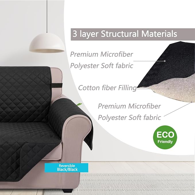 U-NICE HOME Loveseat Sofa Cover Reversible Couch Covers - Image 4