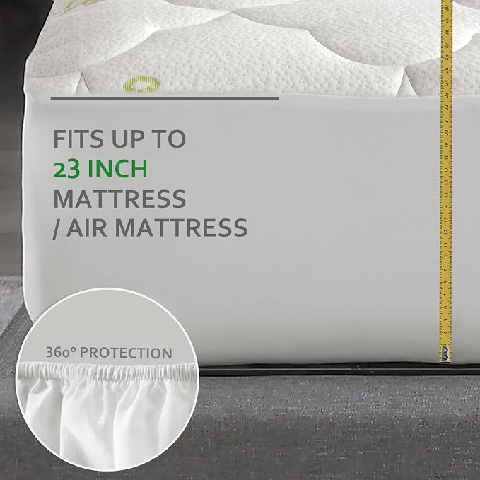 King Size Air Mattress Topper Cover, Thick Quilted Mattress Topper, Viscose - Image 3