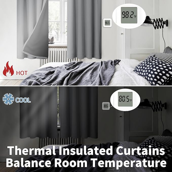 BGment 100% Blackout Curtains for Bedroom 72 Inch Length 2 Panels, Thermal - Image 4