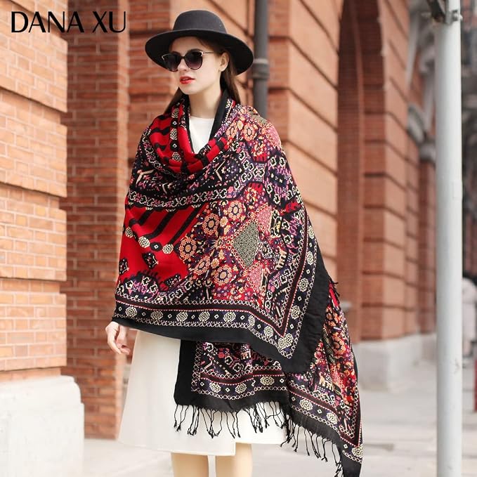 DANA XU 100% Merino Wool Pashmina Shawl - Image 7