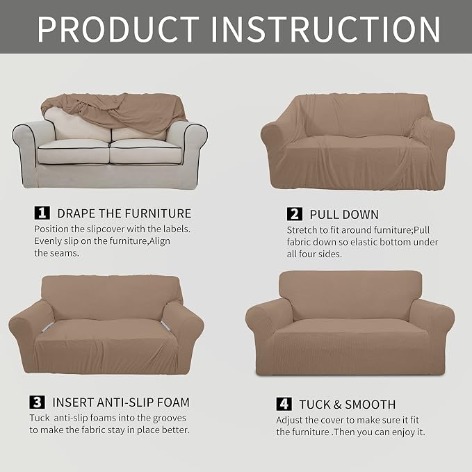 Easy-Going Stretch Oversized Loveseat Slipcover 1-Piece Sofa Cover Furniture - Image 6