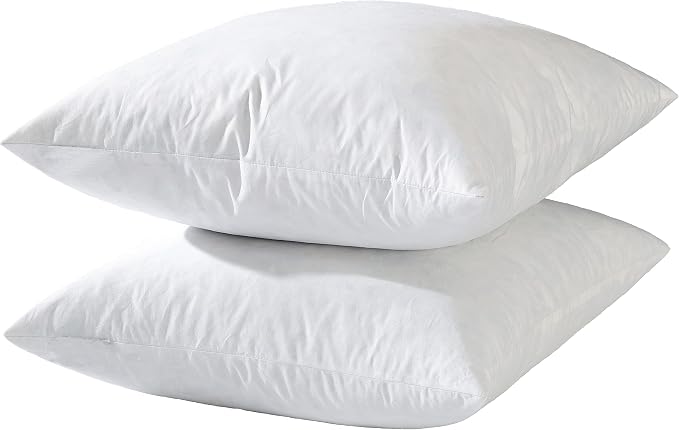 20x20 Decorative Throw Pillow Inserts-Down Feather Pillow Inserts-Square-Cotton by basic+home