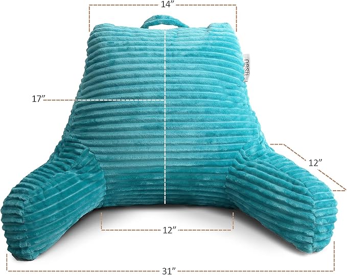 Hearth & Harbor Reading Pillow for Bed Adult – Back Pillow for Sitting in Bed - Image 6