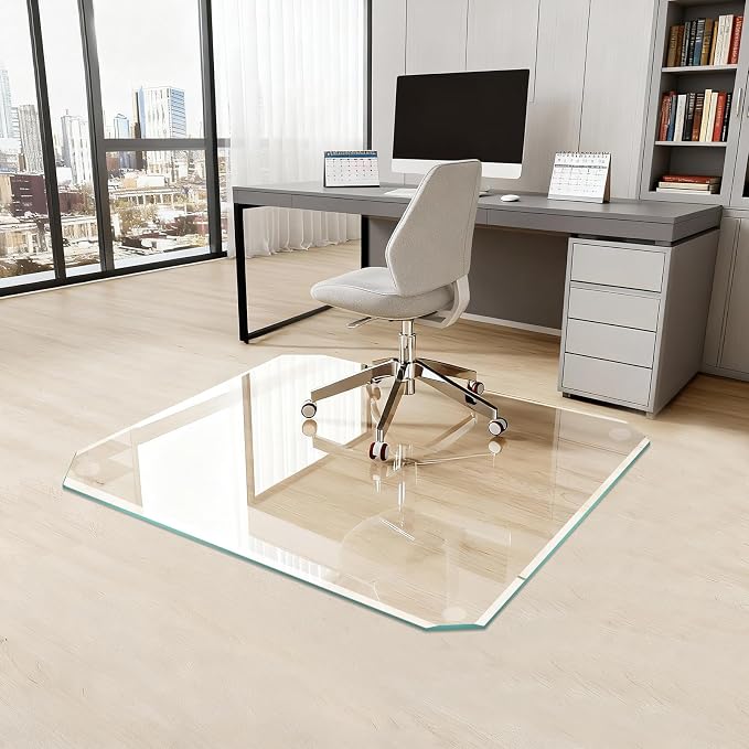 Tempered Glass Chair Mat with Patented Beveled Edge, 36”x46” 1/5" Thick Office - Image 8