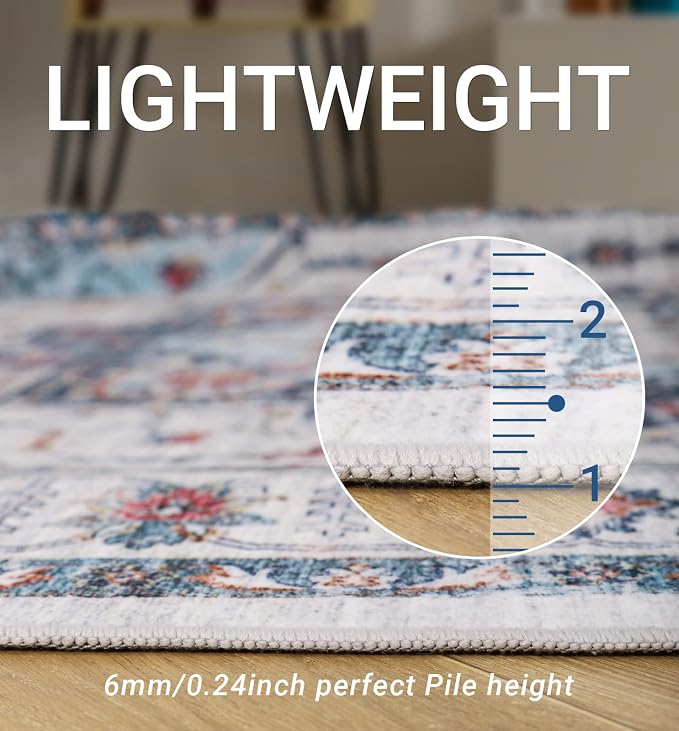 zesthome Washable Rug 5x7 Area Rugs, Stain Resistant Rugs - Image 5