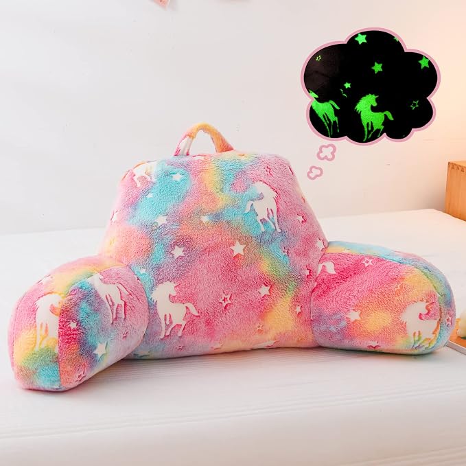 Meeting Story Colorful Unicorn Luminous Reading Pillows Glow in The Dark by MeetingStory