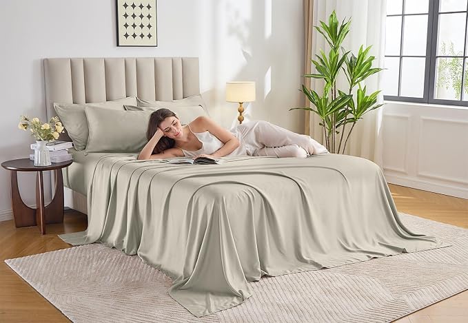 Pure Bamboo Twin XL Sheets, Genuine 100% Organic Viscose Derived from Bamboo - Image 2