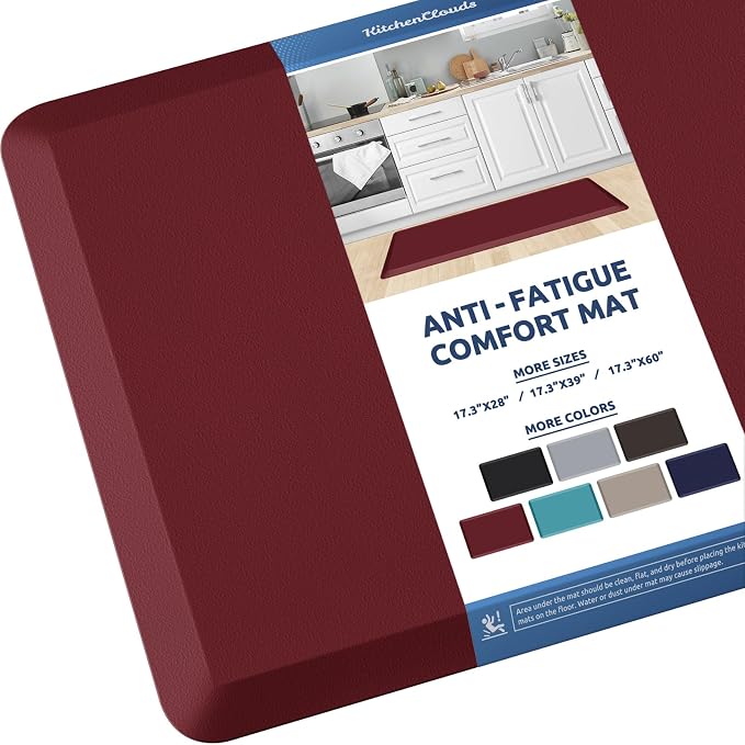KitchenClouds Kitchen Mat Cushioned Anti Fatigue Kitchen Rug 17.3"x39" by KitchenClouds