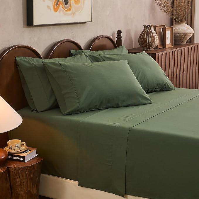 100% Linen Sheet Set Cal King Size Extra Deep Pocket Fits 18-24 Inch Mattress by overket
