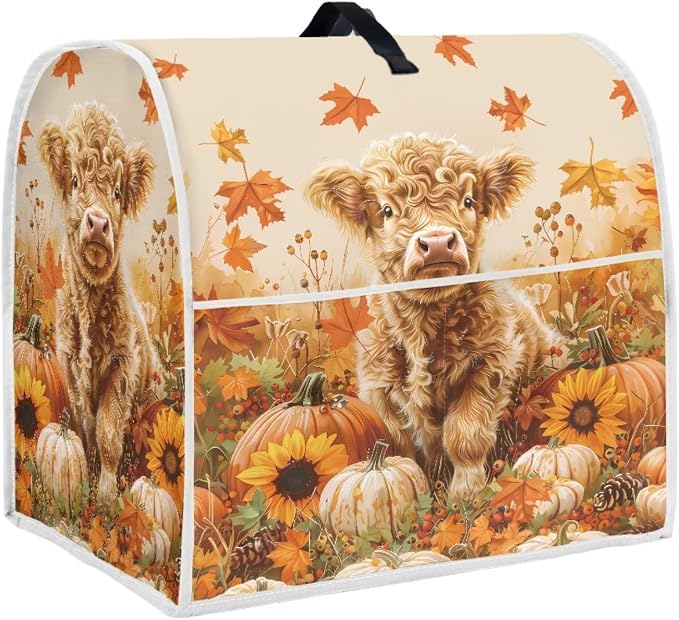 Highland Cow Stand Mixer Cover 6-8 Quart Pumpkin Kitchen Appliance Covers Dust by HUISEFOR