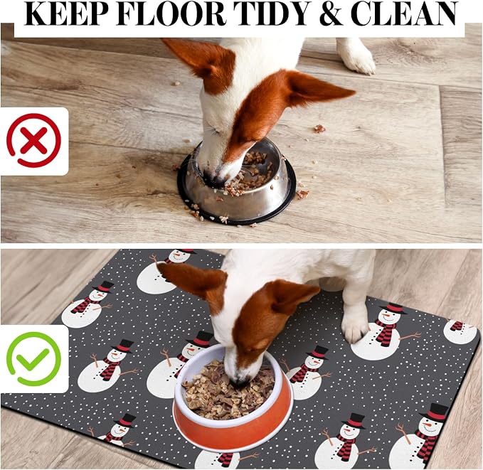 Dog Food Mats for Floors, Absorbent Dog Bowl Mat for Food and Water Dispenser - Image 3