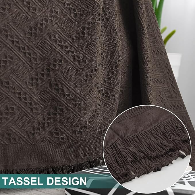 MYSKY HOME Chocolate Geometrical Sofa Covers, Sectional Couch Covers - Image 4