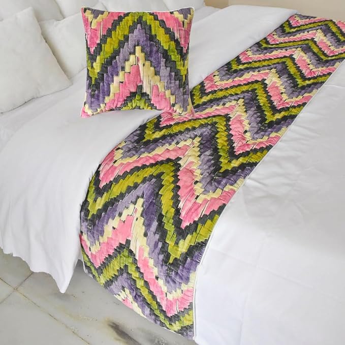 The HomeCentric King/Queen/Twin Pink & Purple Decorative Twin 53"x18" Bed by TheHomeCentric