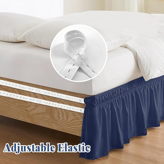 King Bed Skirt, Elastic Wrap Around Bed Skirt King Size, Bed Skirts - Image 4