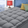 MATBEBY Extra Thick Twin Mattress Topper, Dark Grey, Breathable, Quilted Fitted by MATBEBY