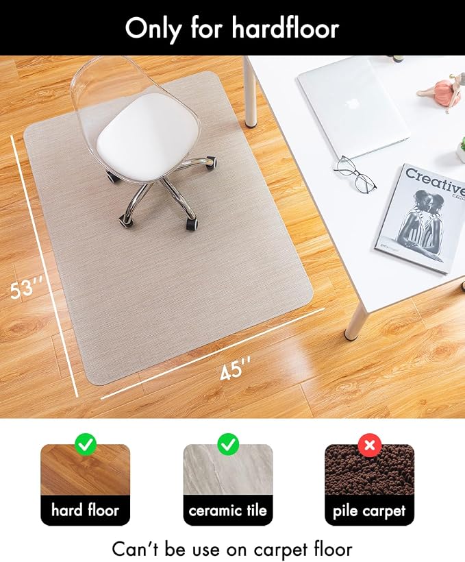Office Chair Mat for Hardwood Floor Under Desk Computer Rolling Chair Mat for - Image 3