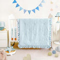 Wowelife Mini Crib Bedding Set for Girls, 3 Piece Tufted Jacquard Ruffle Fringe by WOWELIFE