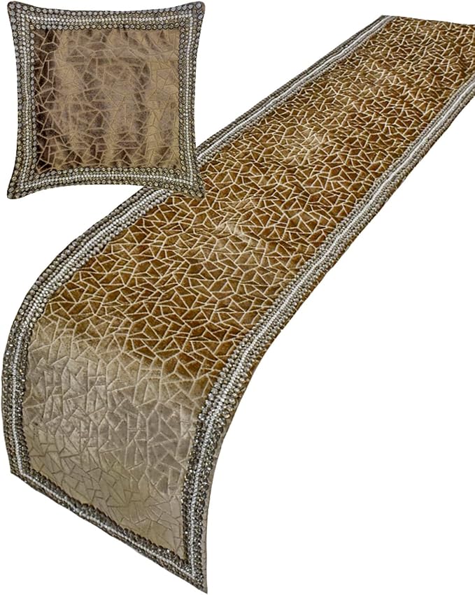 The HomeCentric King/Queen/Twin Brown Decorative Bed Runner CA King 86"x18" Bed - Image 4