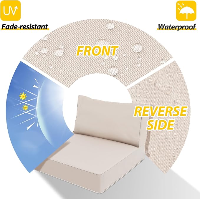 AAAAAcessories Outdoor Deep Seat Cushions, Waterproof, Fade-Resistant Patio - Image 3