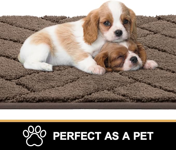 Tindbea Dog Mat for Muddy Paws, Absorbs Moisture Dirt Non-Slip Washable Mud Mat - Image 2