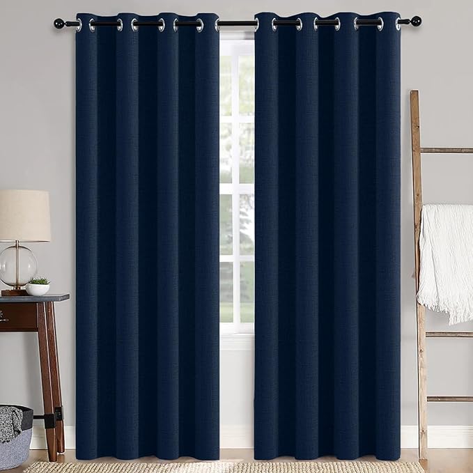 MIULEE 100% Blackout Linen Textured Curtains by MIULEE
