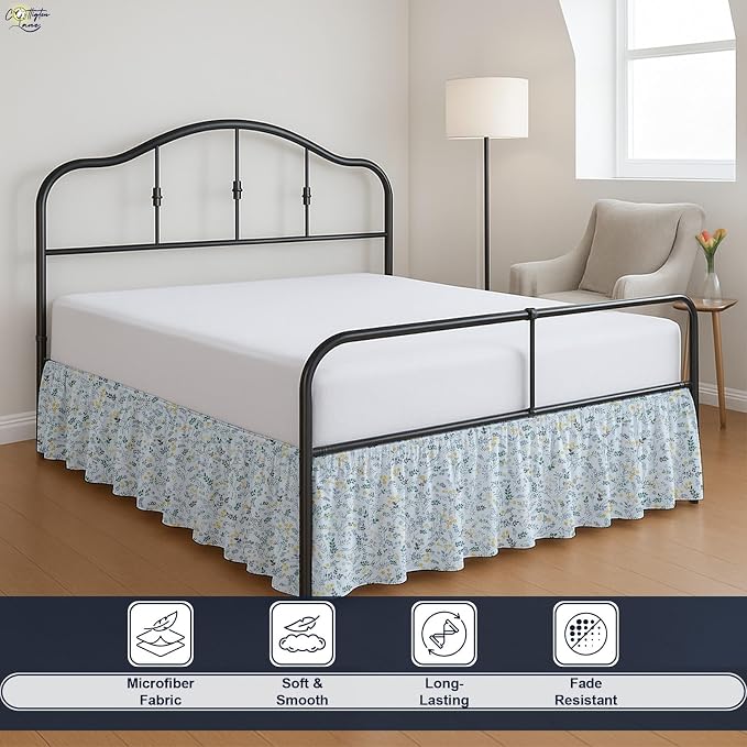 Cottington Lane Ruffled Bed Skirt Queen Size - Image 3
