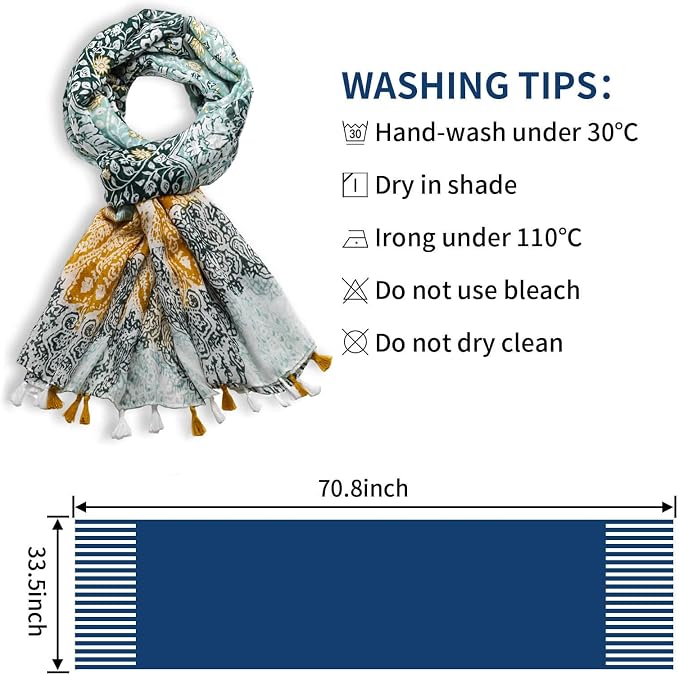 Scarf for Women Lightweight Soft Floral Leopard Printed Scarves Fall Winter - Image 3