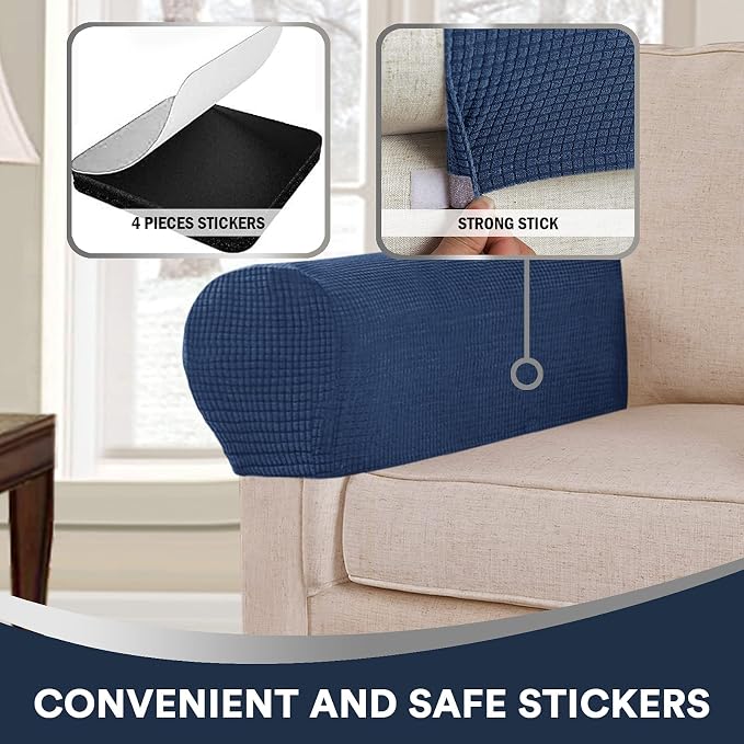 Stretch Sofa Arm Covers Spandex Jacquard Anti-Slip Couch Arm Covers - Image 5