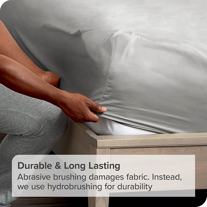 Bare Home 2-Pack Fitted Bottom Sheets Split King - Image 6