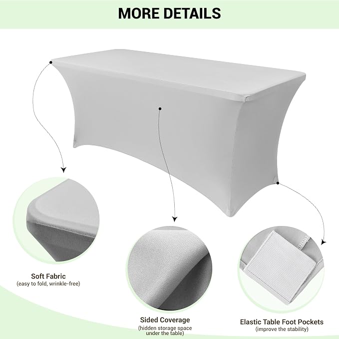 Obstal 6 Pack Stretch Spandex Table Covers - Image 3