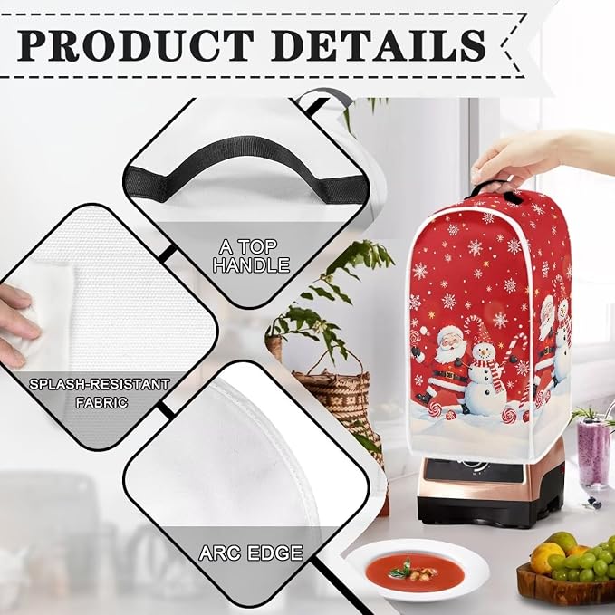 Christmas Blender Cover for Kitchen Cute Food Processor Dust Cover - Image 3