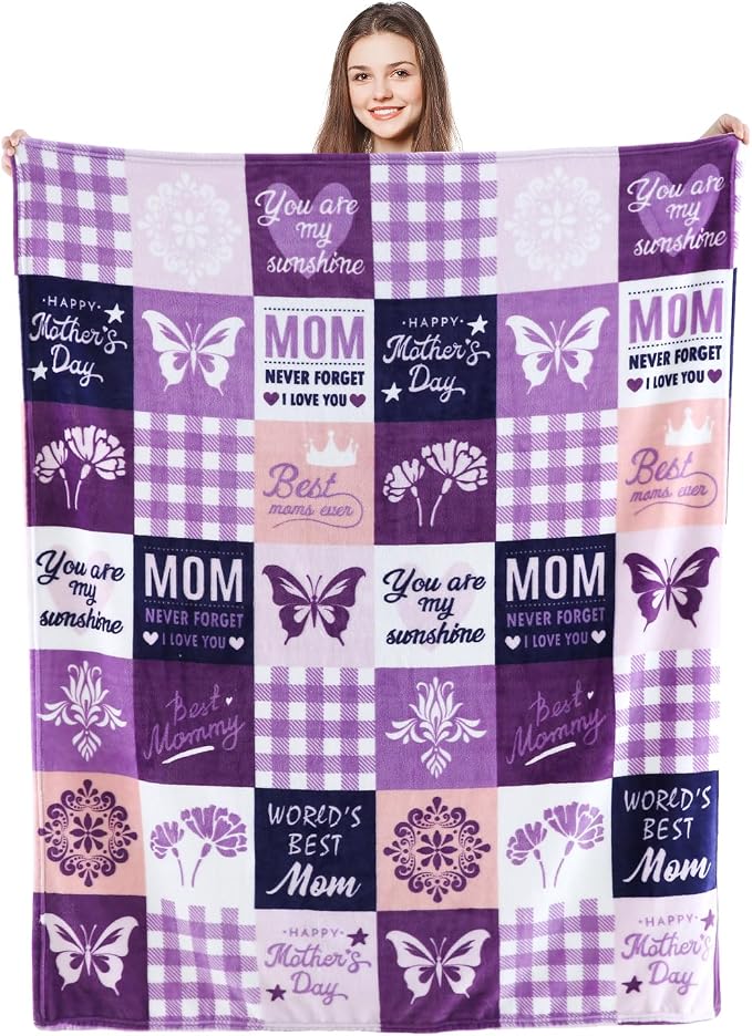 SOCHOW Giftable Throw Blanket for Mom, Super Soft and Cozy Gift for Birthday by SOCHOW