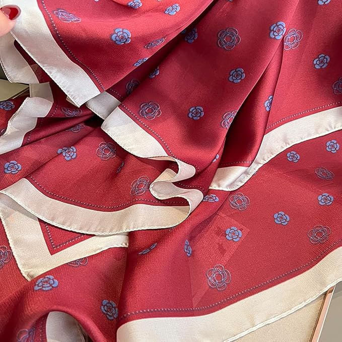 Fashion Scarves Scarf 100% Silk Feeling Scarf Silk Like Scarves Long - Image 5