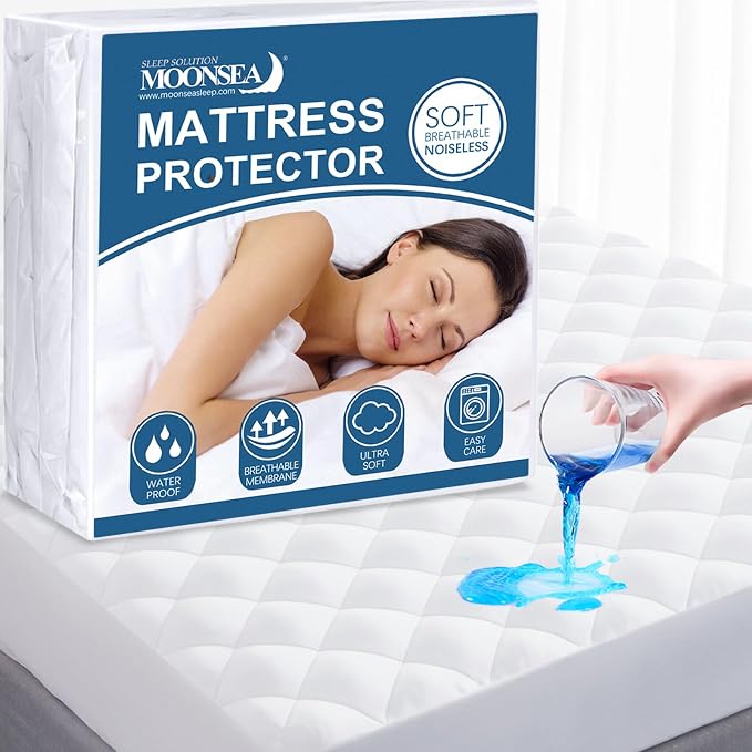 Moonsea Waterproof Three Quarter Mattress Pad, RV Short Full, 48x75 Inch by Moonsea