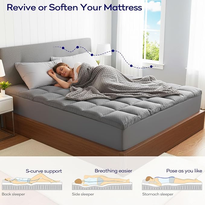 OLANLY Dual-Layer 4 Inch Twin XL Size Memory Foam Mattress Topper - Image 3