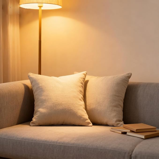 Throw Couch Pillow with Insert 18x18 Inches Set of 2 Square, Cute Modern Home - Image 2