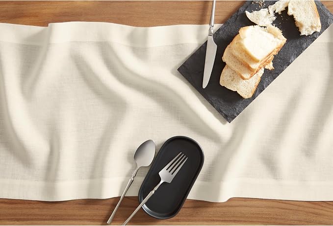 Solino Home Linen Ivory Table Runner 60 Inches - Image 3