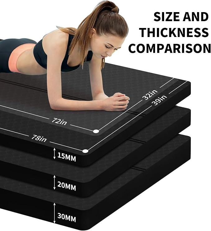 nuveti Large Exercise Mat - 15mm/20mm/30mm Thick Yoga Mat | Workout Mat - Image 4