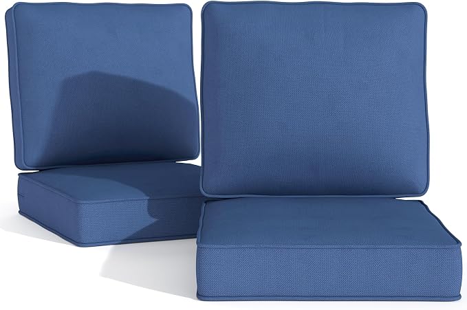 Outdoor Chair Cushions 23" x 24" x 4", Patio Deep Seat Replacement Cushions Set by Pugire