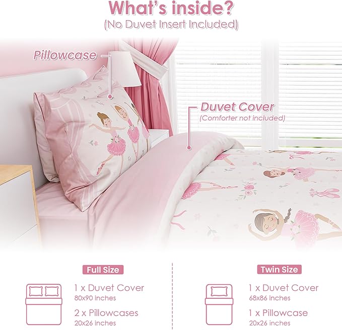 SANDJEST Ballet Duvet Cover Sets Twin Size - Image 2