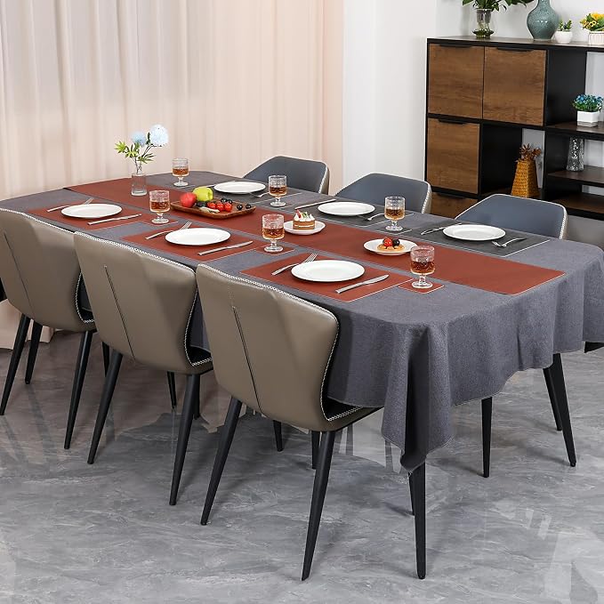 Table Runners 72 Inches Long, Dual-Sided Faux Leather Farmhouse Table Runner - Image 6